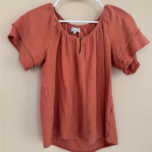 Madewell Terracotta Puff Sleeve Blouse